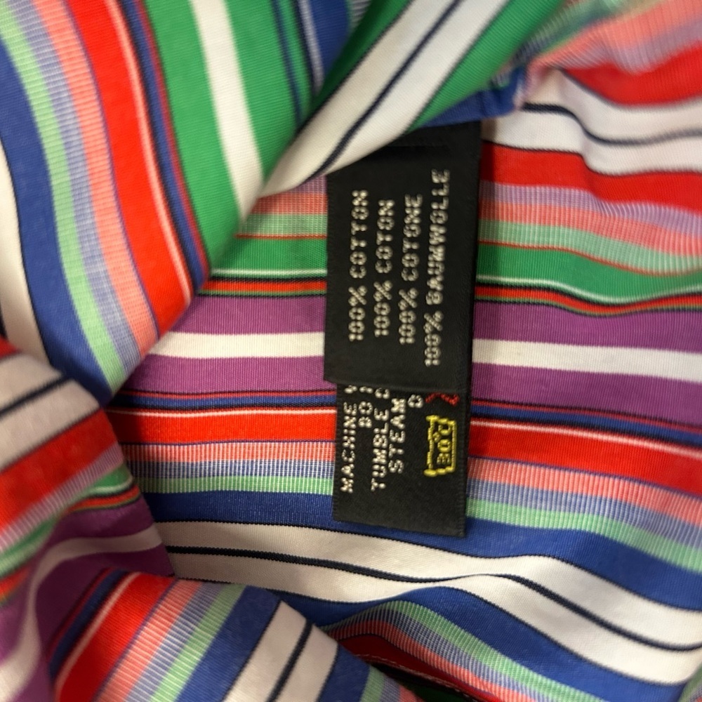 Ralph Lauren Black Label size 2 EUC Red and Green Striped Blouse - Picture 9 of 14